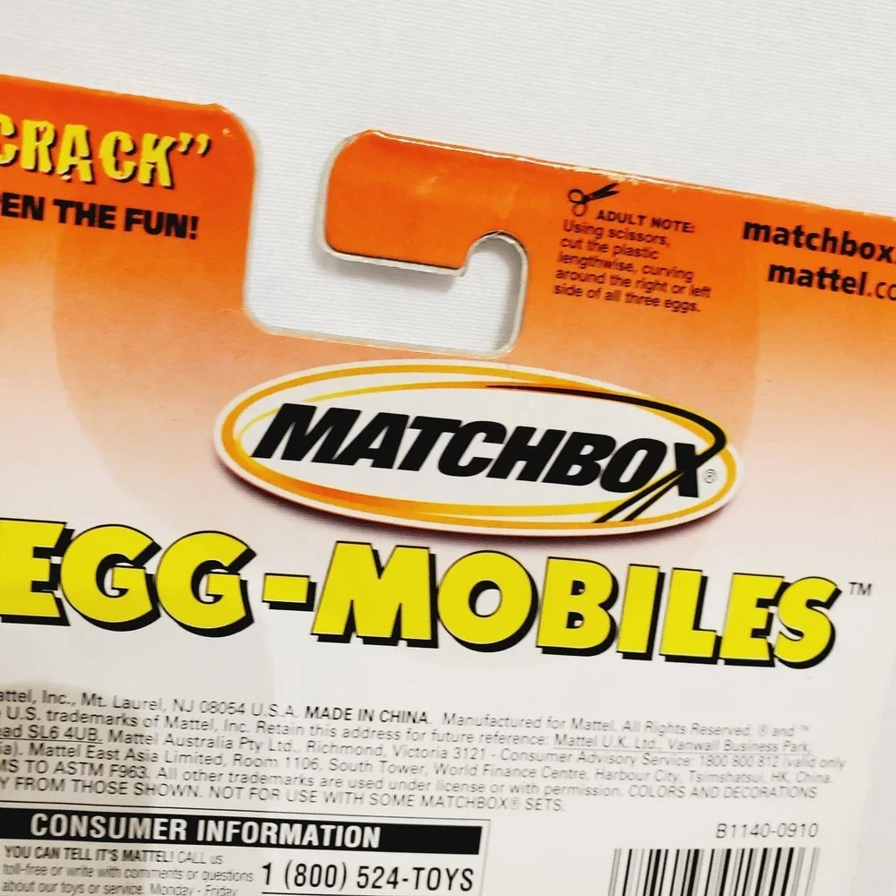 2002 Matchbox Egg-Mobiles 3 Eggs Each Contains One Matchbox Car, Pkg Has Issues